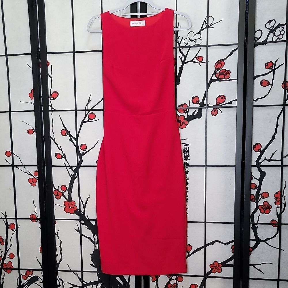 Bec & Bridge Sleeke Red Cut Out Back Midi Dress Size 4